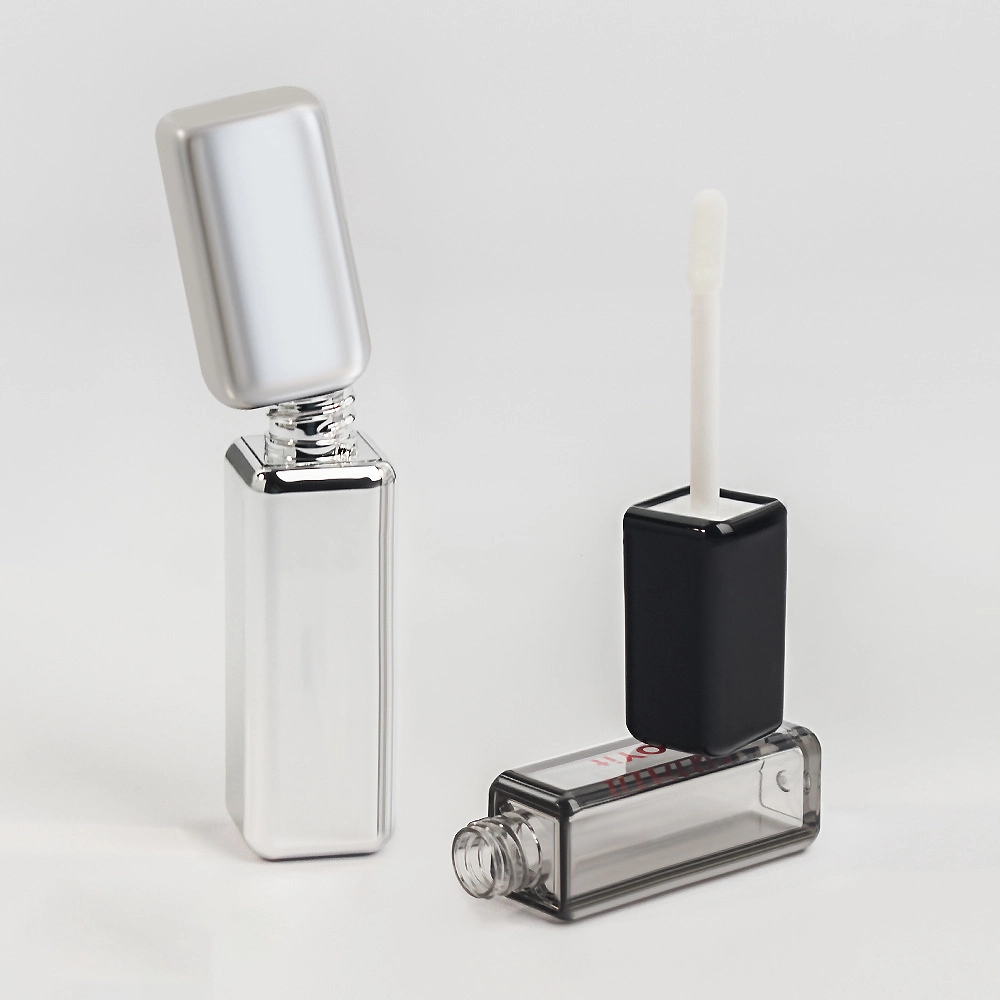 square lip gloss tube silver transparent packaging by jaunce industrial