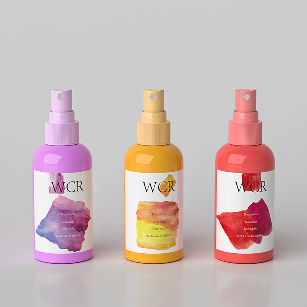 PET spray cosmetic bottles with customized colors for skincare packaging