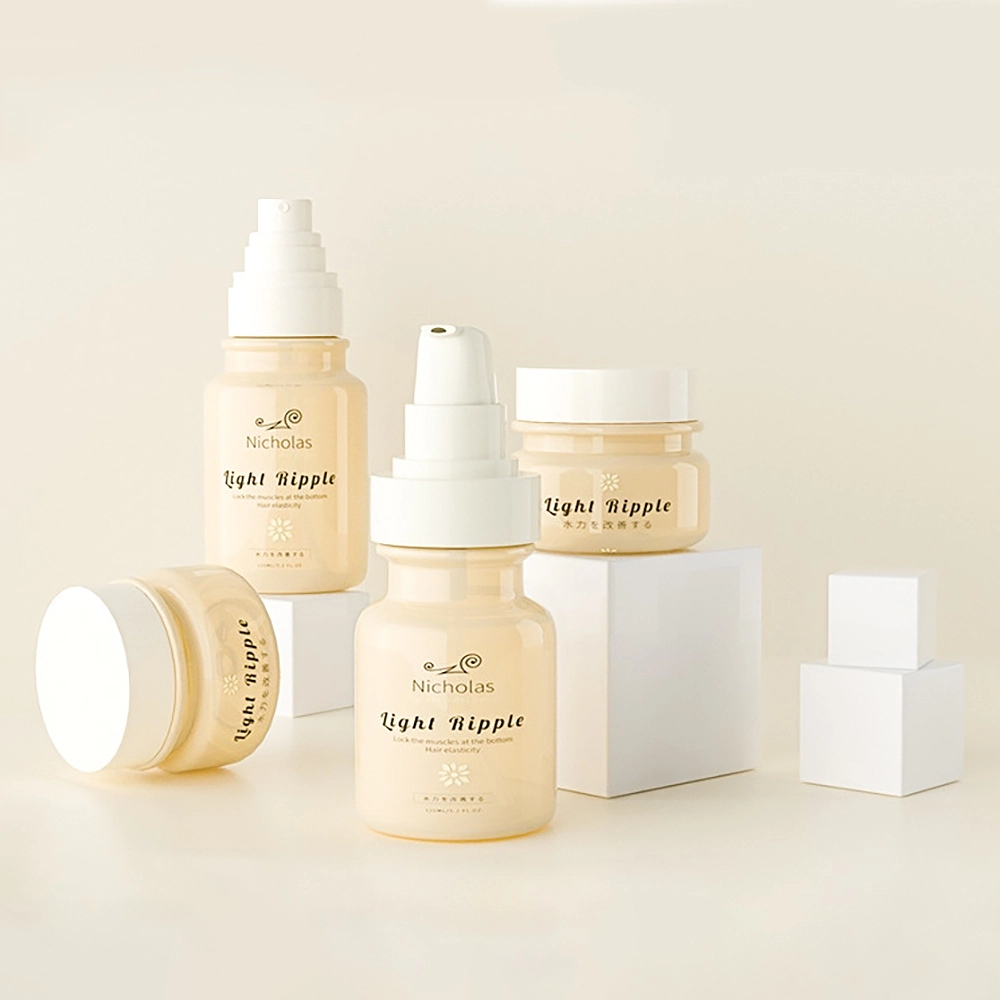 cosmetic lotion bottles with customized spray finishing for beauty packaging