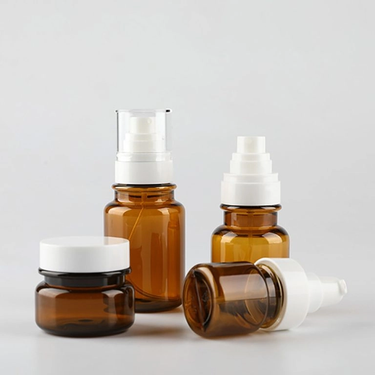 jaunce industrial amber spray and lotion bottles for milky toner packaging
